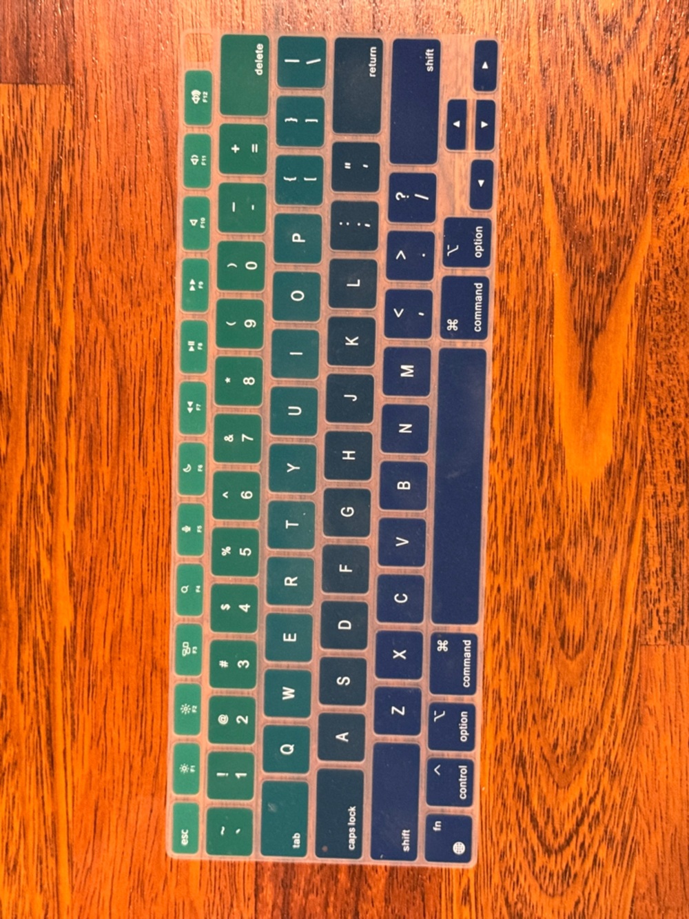 Blue to Green Ombre Silicone MacBook Air 13” Keyboard Cover